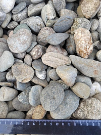 Kamenclub.ru: Галька речная окат (пестрая) фр. 20-40 мм. купить  в Петрозаводске галька речная пестрая, серая, серые оттенки галька речная окатанная округлая 5000 руб/т   фото КАМЕНЬ КЛУБ
