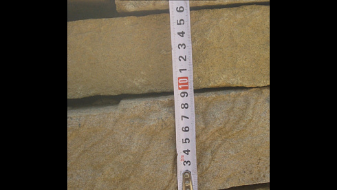 Kamenclub.ru: Песчаник пластушка желтый с рисунком (4-6 см)  купить в Петрозаводске плитняк пластушка желтый с рисунком песчаник 9 000 руб/м3   фото КАМЕНЬ КЛУБ