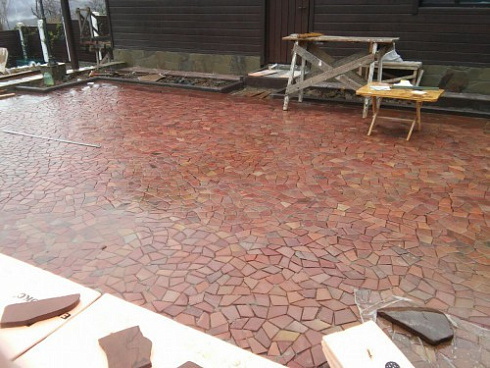 Kamenclub.ru: Песчаник брусчатка (Готика) art PSK-L-01  купить в Петрозаводске    2600 руб/кв.м    фото КАМЕНЬ КЛУБ